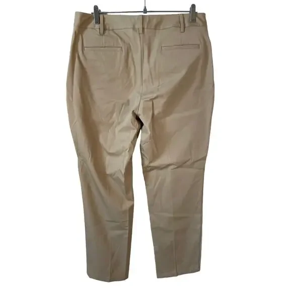 TALBOTS Women's PLUS SIZE Curvy High Rise Trouser Pants Khaki Size 14 Classic - Picture 2 of 9